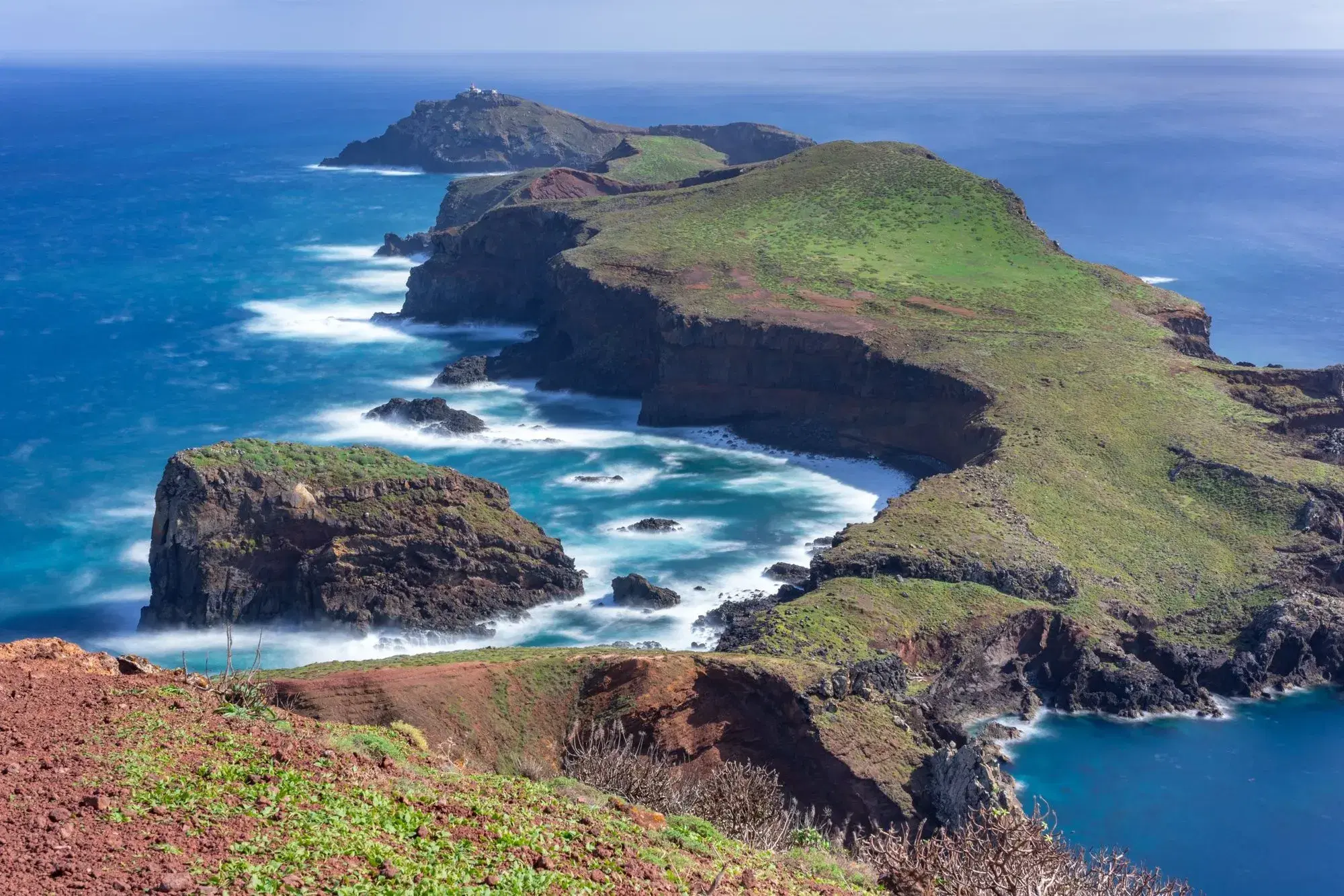 Aerial view of Ponta de São Lourenço peninsula on PR 8